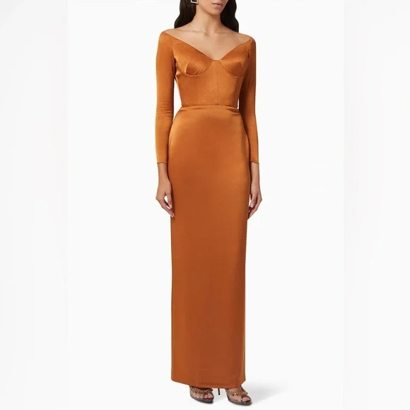 Alex Perry | Dresses | Nwt Alex Perry Merrit Offtheshoulder Bustier Satin  Gown | Poshmark